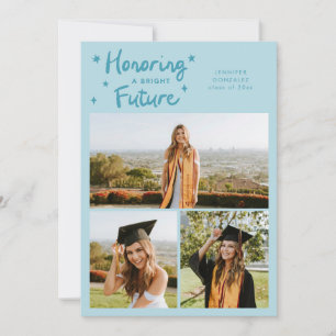 Bright Future Stars Multi Photo Turquoise Grad Announcement