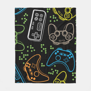 Bright gaming joysticks: cool pattern. fleece blanket
