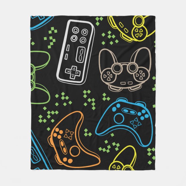 Bright gaming joysticks: cool pattern. fleece blanket (Front)