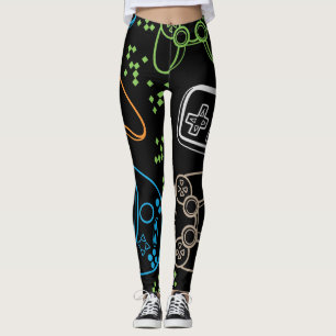 Bright gaming joysticks: cool pattern. leggings