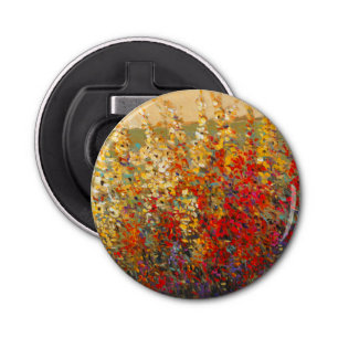 Bright Garden Mural of Spring Wildflowers Bottle Opener