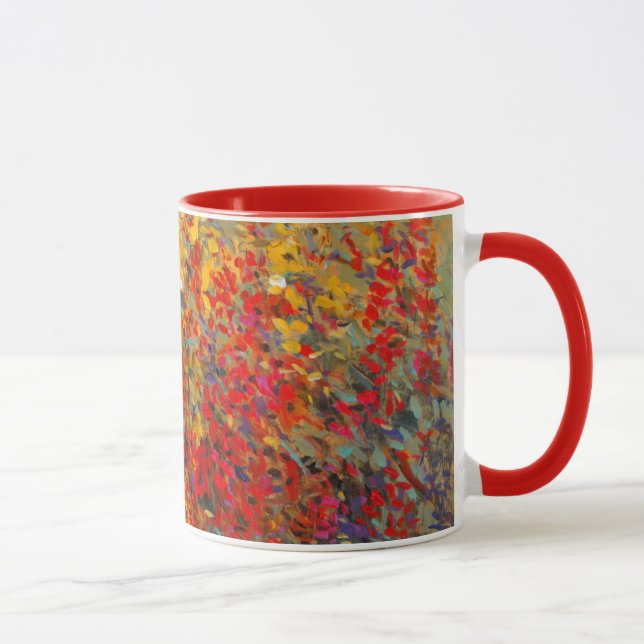 Bright Garden Mural of Spring Wildflowers Mug (Right)