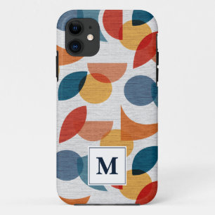 Bright Geometric Abstract Midcentury Modern iPhone 11 Case