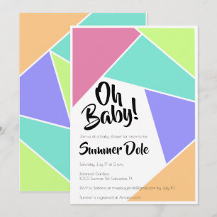 Bright Geometric Baby Shower Invitations