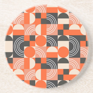 Bright geometric color block pattern. coaster
