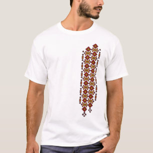 Bright Geometric Faux Cross Stitch T-Shirt