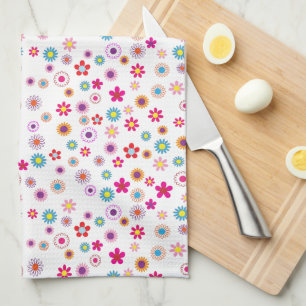 Bright Geometric Floral Kitchen Towel