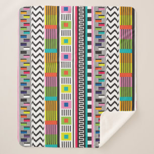 Bright Geometric Lines: Abstract Seamless. Sherpa Blanket