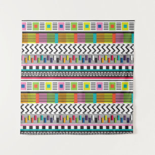 Bright Geometric Lines: Abstract Seamless. Tapestry