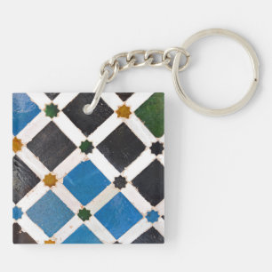 Bright Geometric Moroccan Pattern Key Ring
