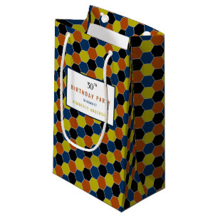 Bright Geometric Pattern, Modern Birthday Party Small Gift Bag