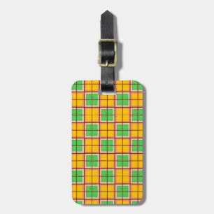 Bright Geometric Pattern with Symmetrical Shapes Luggage Tag