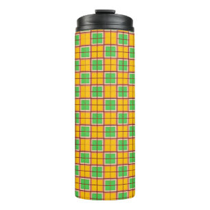 Bright Geometric Pattern with Symmetrical Shapes Thermal Tumbler