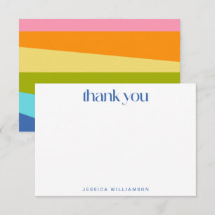 Bright Geometric Rainbow Custom Bridal Shower Thank You Card