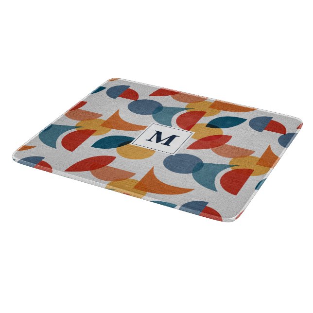 Bright Geometric Retro Abstract Midcentury Modern  Cutting Board (Corner)