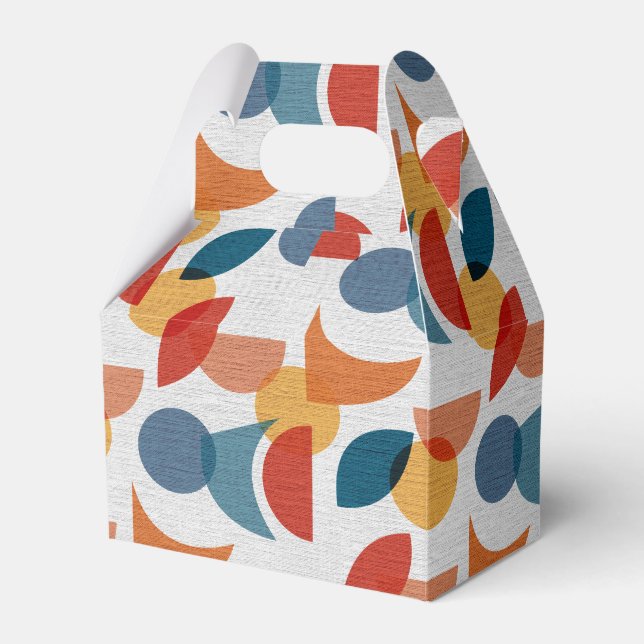 Bright Geometric Retro Abstract Midcentury Modern Favour Box (Front Side)