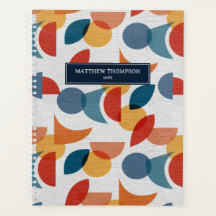 Bright Geometric Retro Abstract Midcentury Modern Planner