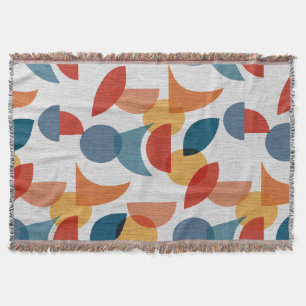 Bright Geometric Retro Abstract Midcentury Modern Throw Blanket