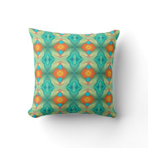 Bright Geometric Tile Pattern in Orange and Teal
