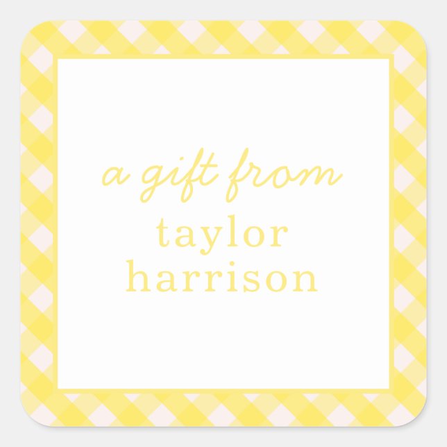 Bright Gingham Personalised Gift Stickers (Front)
