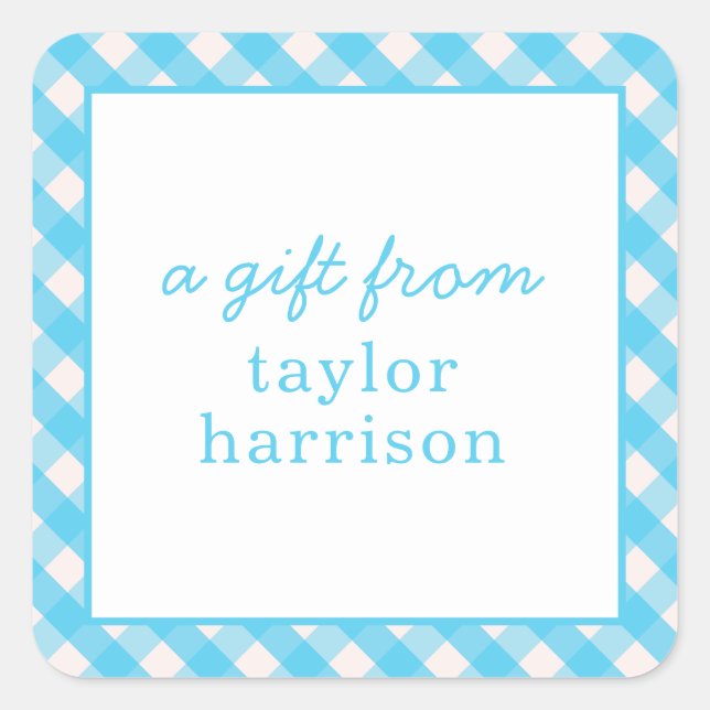 Bright Gingham Personalised Gift Stickers (Front)