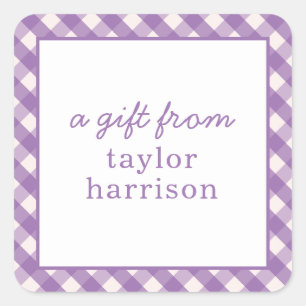 Bright Gingham Personalised Gift Stickers