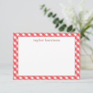 Bright Gingham Personalised Note Cards