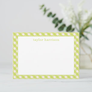Bright Gingham Personalised Note Cards