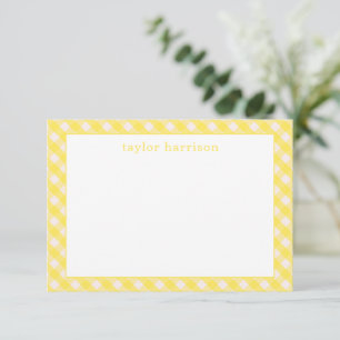 Bright Gingham Personalised Note Cards