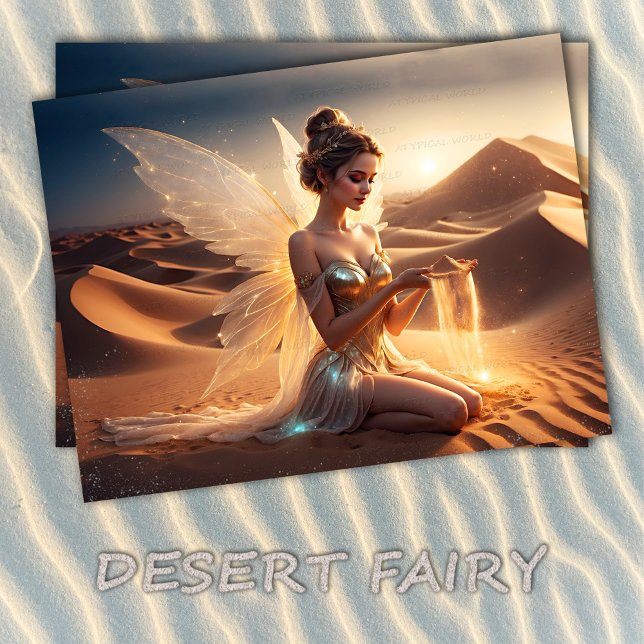 Bright girl fairy nature wings sand Sahara art Postcard (Creator Uploaded)