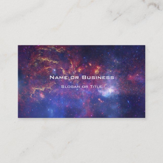 Bright Glowing Galaxy in Outer Space Business Card (Front)