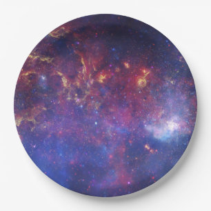 Bright Glowing Galaxy in Outer Space Paper Plate