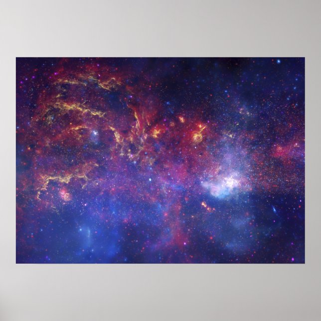 Bright Glowing Galaxy in Outer Space Poster (Front)