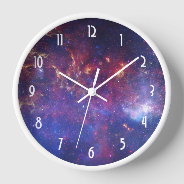 Bright Glowing Galaxy in Outer Space Wall Clock (Front)