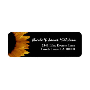 Bright Gold and Black Sunflower Modern Wedding