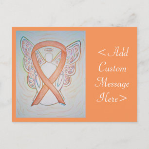 Bright Gold Awareness Ribbon Angel Custom Postcard