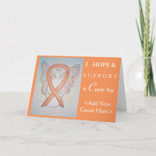 Bright Gold Awareness Ribbon Angel Greeting Cards