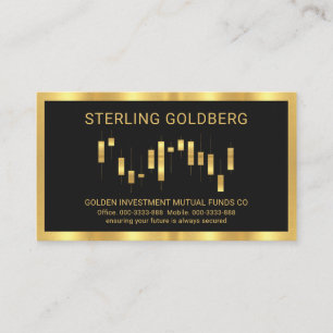 Bright Gold Stock Graph Frame Business Card