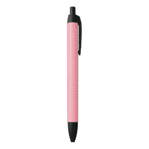 Bright Golden Stars Pink Colour Starry Astronomy Black Ink Pen