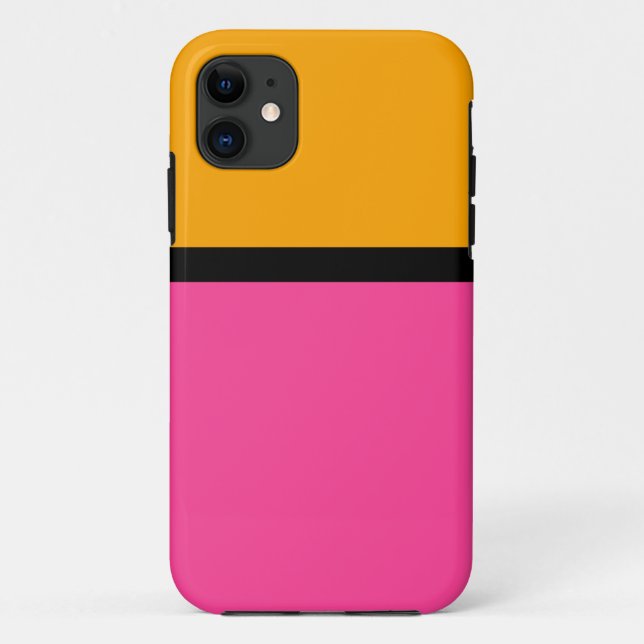 Bright Golden Yellow Black Candy Pink Colour Block Case-Mate iPhone Case (Back)