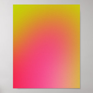 Bright Gradient Pink Yellow Poster