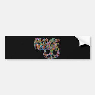 Bright Graffiti Design Peace Bumpersticker Bumper Sticker