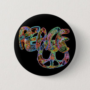 Bright Graffiti Design Peace Button