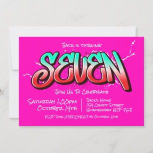 Bright Graffiti Seven Invitation