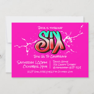 Bright Graffiti Six Invitation
