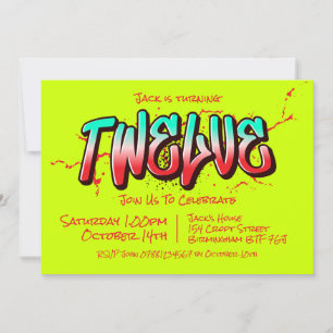 Bright Graffiti Twelve Invitation