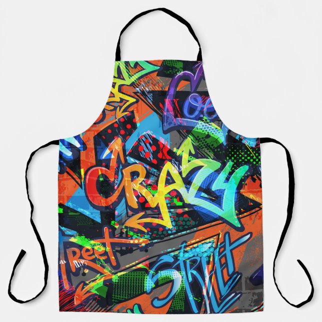 Bright graffiti, urban graphic design. apron (Front)