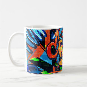 Bright graffiti, urban graphic design. coffee mug