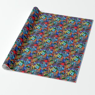 Bright graffiti, urban graphic design. wrapping paper