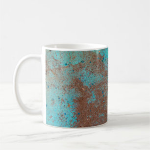 Bright graphics on the wall of the floorabstract, coffee mug